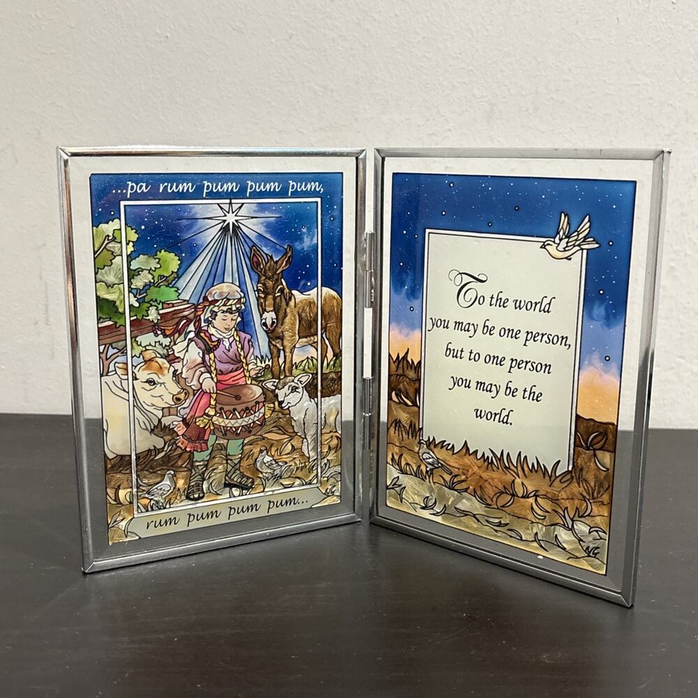 Amia Stained Glass Little Drummer Boy Panel Dona Gelsinger Christmas Nativity